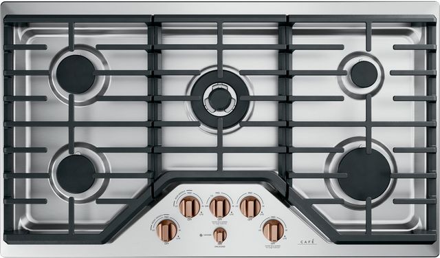 Café™ 36" Stainless Steel / Brushed Stainless Gas Cooktop 15
