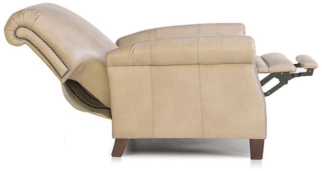Smith Brothers 704 Collection Beige Leather Pressback Reclining Chair 1