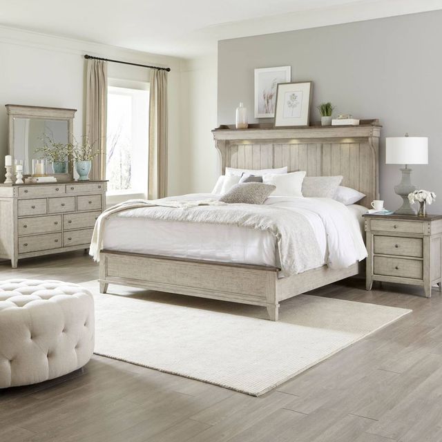 Liberty Ivy Hollow 4-Piece Dusty Taupe/Weathered Linen Queen Bed Set 6
