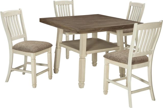 Signature Design by Ashley® Bolanburg Two-Tone Round Drop Leaf Counter Height Dining Table-2