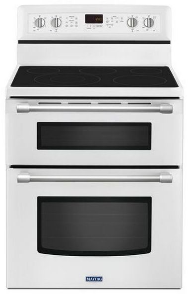 Maytag 30" Free Standing Electric Double Oven Range-White