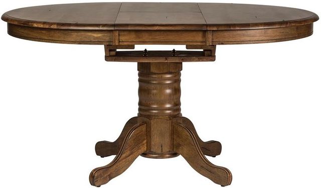 Liberty Furniture Carolina Crossing 5 Piece Antique Honey Pedestal Table Set 2