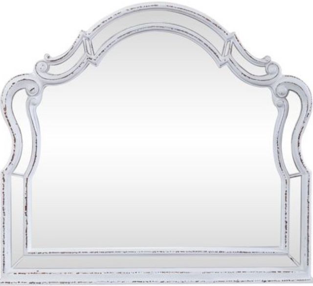 Liberty Magnolia Manor Antique White Scalloped Mirror-1