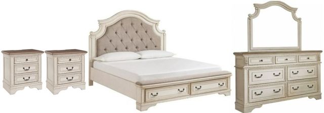 Signature Design by Ashley® Realyn 5-Piece Two-tone Queen Upholstered Bed Set