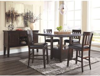 Signature Design by Ashley® Haddigan 5-Piece Dark Brown Counter Height Table Set P41260752