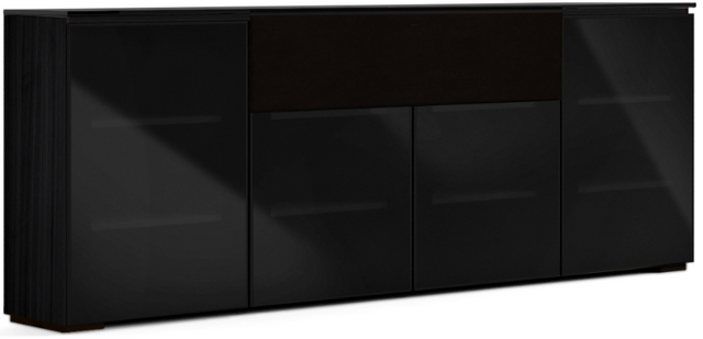 Salamander Designs® Chameleon Oslo Low Profile 345M Black Oak With TV Mount Speaker Integrated Cabinet 1