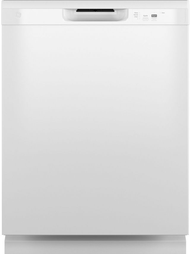 GE® 24" White Front Control Built In Dishwasher 