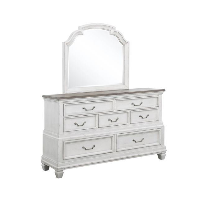 Avalon Furniture Nantucket King Upholstered Storage Bed, Dresser, & Mirror-1