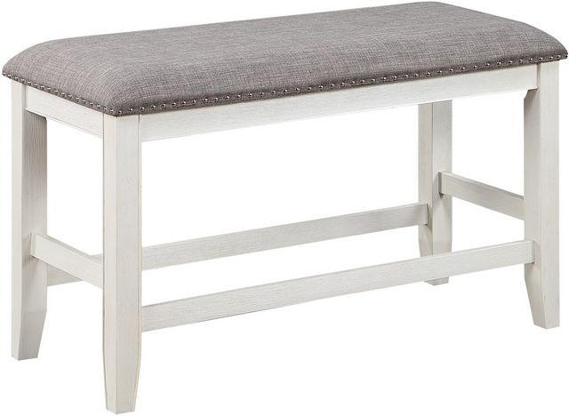 Crown Mark Manning Gray/White Dining Bench | Discount Mattress ...