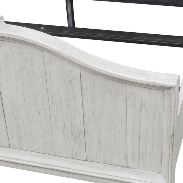 Liberty Furniture Farmhouse Reimagined 4-Piece Antique White/Chestnut King Panel Bed Set 5