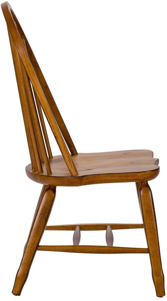 Liberty Furniture Treasures Rustic Oak Bow Back Side Chair 1