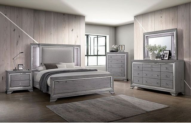 Furniture of America® Alanis Gray Queen Five Piece Bedroom Set
