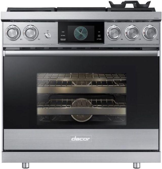 Dacor® Contemporary 36" Stainless Steel Pro Dual-Fuel Steam Range