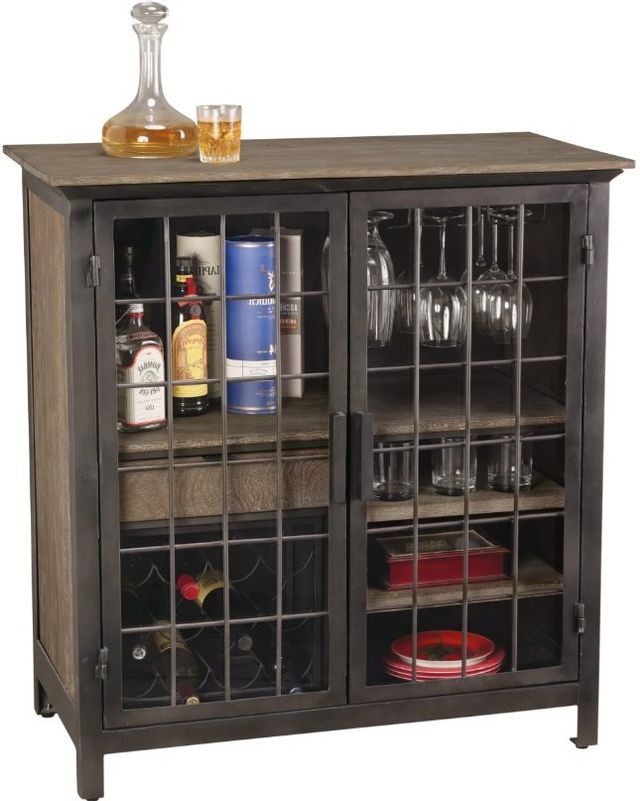 Howard Miller® Andie Weathered Gray Wine and Bar Cabinet-0