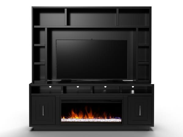Legends Furniture Inc. Sunset Seal Skin Black Fireplace Console-1