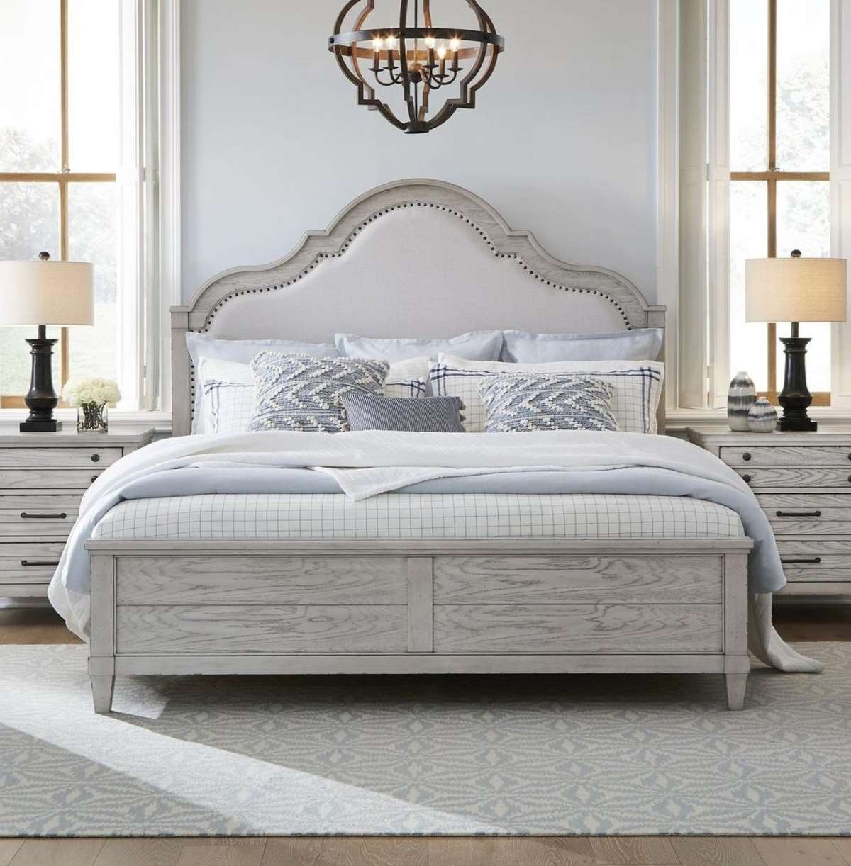 Legacy Classic Belhaven Weathered Plank Queen Upholstered Panel Bed Colders Milwaukee Area