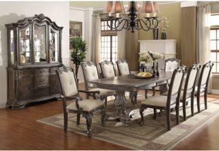 Crown Mark Kiera Gray 8 Piece Double Pedestal Dining Room Collection