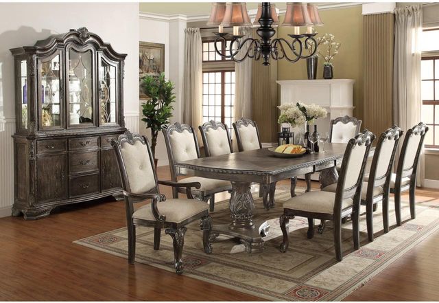 Crown Mark Kiera Gray 8 Piece Double Pedestal Dining Room Collection-0