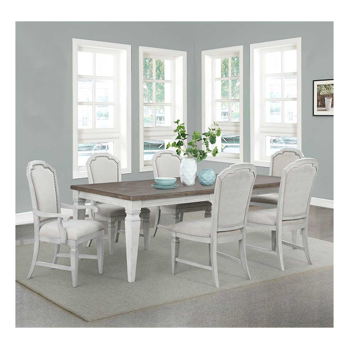 Avalon Furniture Nantucket Leg Table, 4 Side Chairs and 2 Arm Chairs