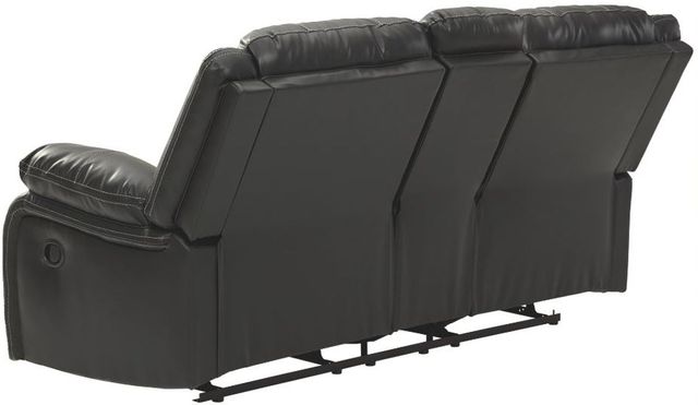 Signature Design by Ashley® Calderwell Black Reclining Loveseat with Console-1