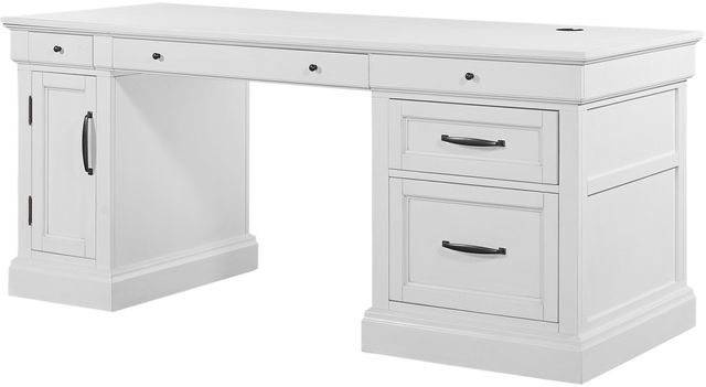 Parker House® Shoreham Effortless White Pedestal Desk 0
