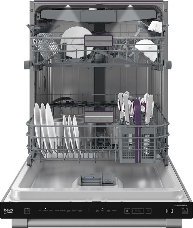 Beko 24" Fingerprint Free Stainless Steel Top Control Built In Dishwasher-1