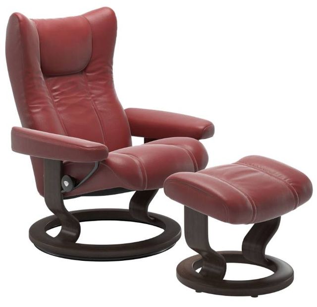 Stressless® by Ekornes® Wing Medium Classic Base Chair and Ottoman 0
