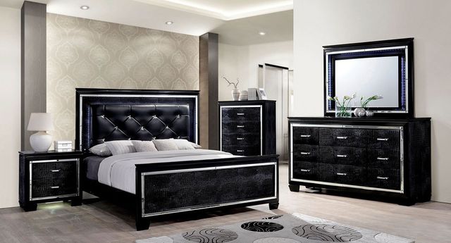 Furniture of America® Bellanova Black California King Panel Bed 3