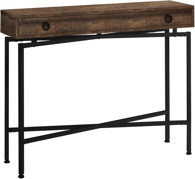 Accent Table, Console, Entryway, Narrow, Sofa, Living Room, Bedroom, Metal,  Laminate, Black