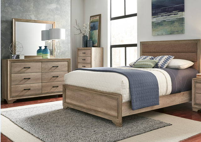 Liberty Furniture Sun Valley Bedroom King Upholstered Bed, Dresser, Mirror and Chest Collection-3