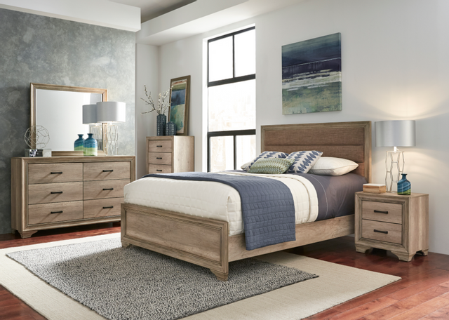 Liberty Furniture Sun Valley Bedroom King Upholstered Bed, Dresser, Mirror, Chest and Night Stand Collection 4