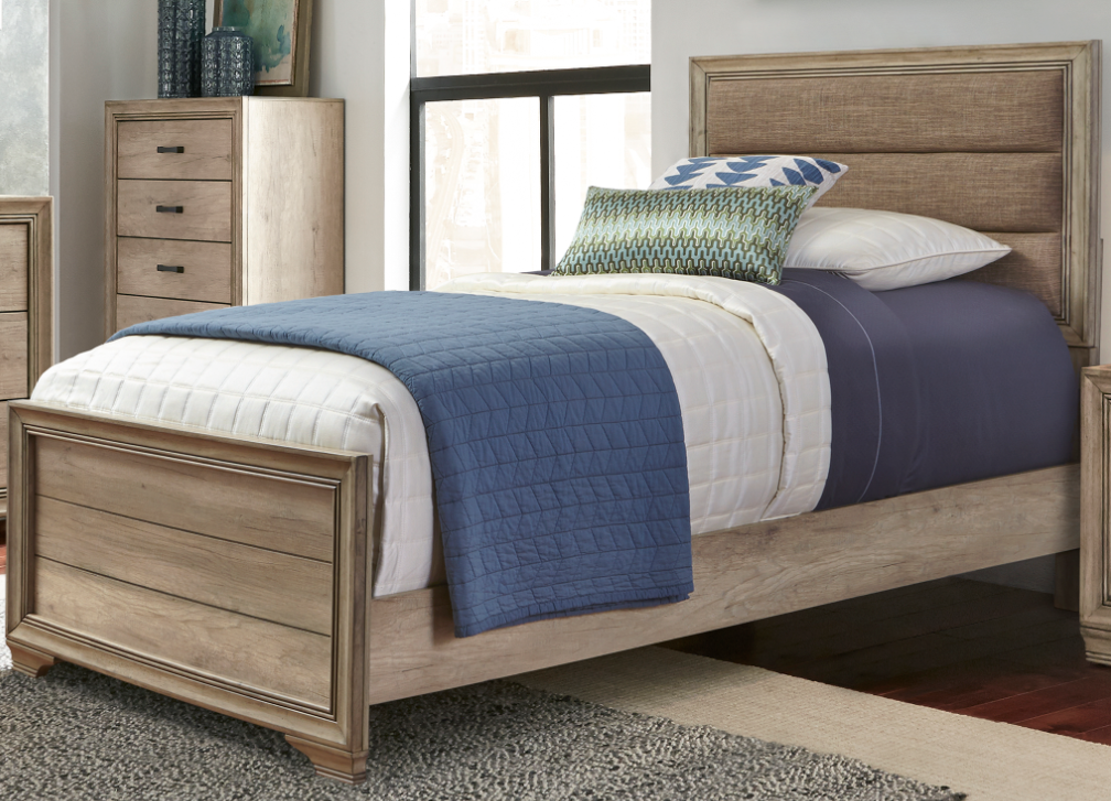 Liberty Furniture Sun Valley Sandstone 3-Piece Upholstered Full Bedroom Set