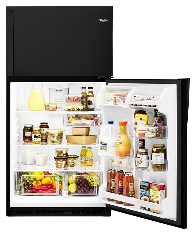 Whirlpool® 20.5 Cu. Ft. Top Freezer Refrigerator-Black 2