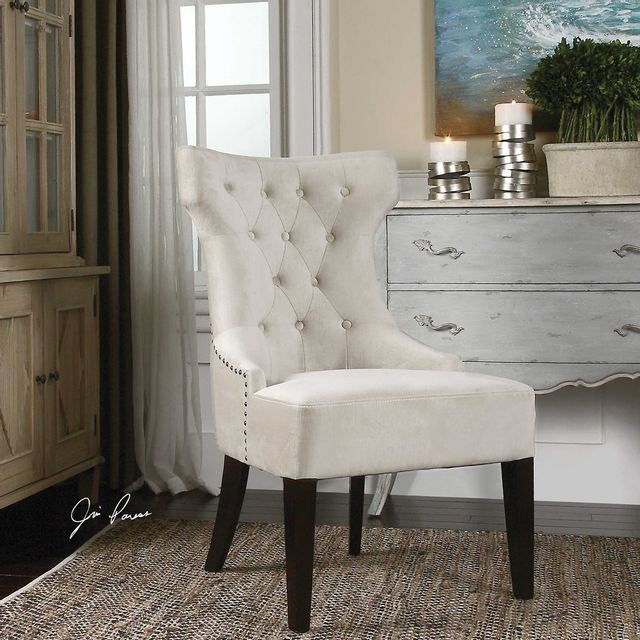 Uttermost® Arlette White Wing Chair 6