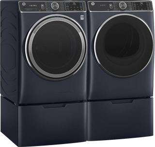 GE Front Load Laundry Pair With a 5.0 Cu Ft Washer and a 7.8 Cu Ft Electric Dryer With Pedestals