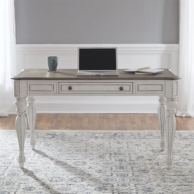 Liberty Furniture Magnolia Manor Antique White Lift Top Writing Desk-0