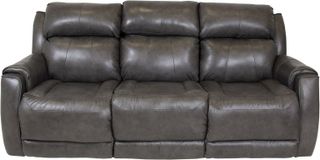 Southern Motion Valentino Slate Leather Power Reclining Sofa with Power Headrests