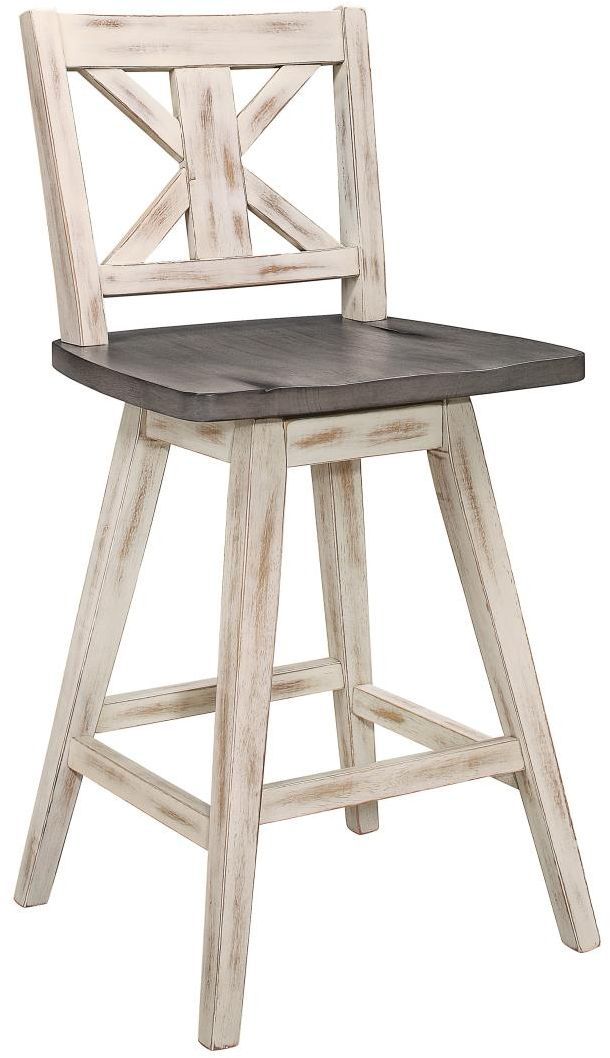 Homelegance® Amsonia Gray/White Swivel Counter Height Chair 0