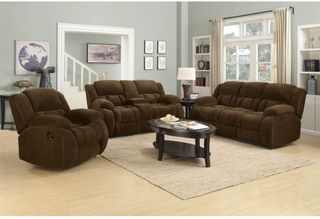 Coaster® Weissman 3 Piece Chocolate Reclining Living Room Set