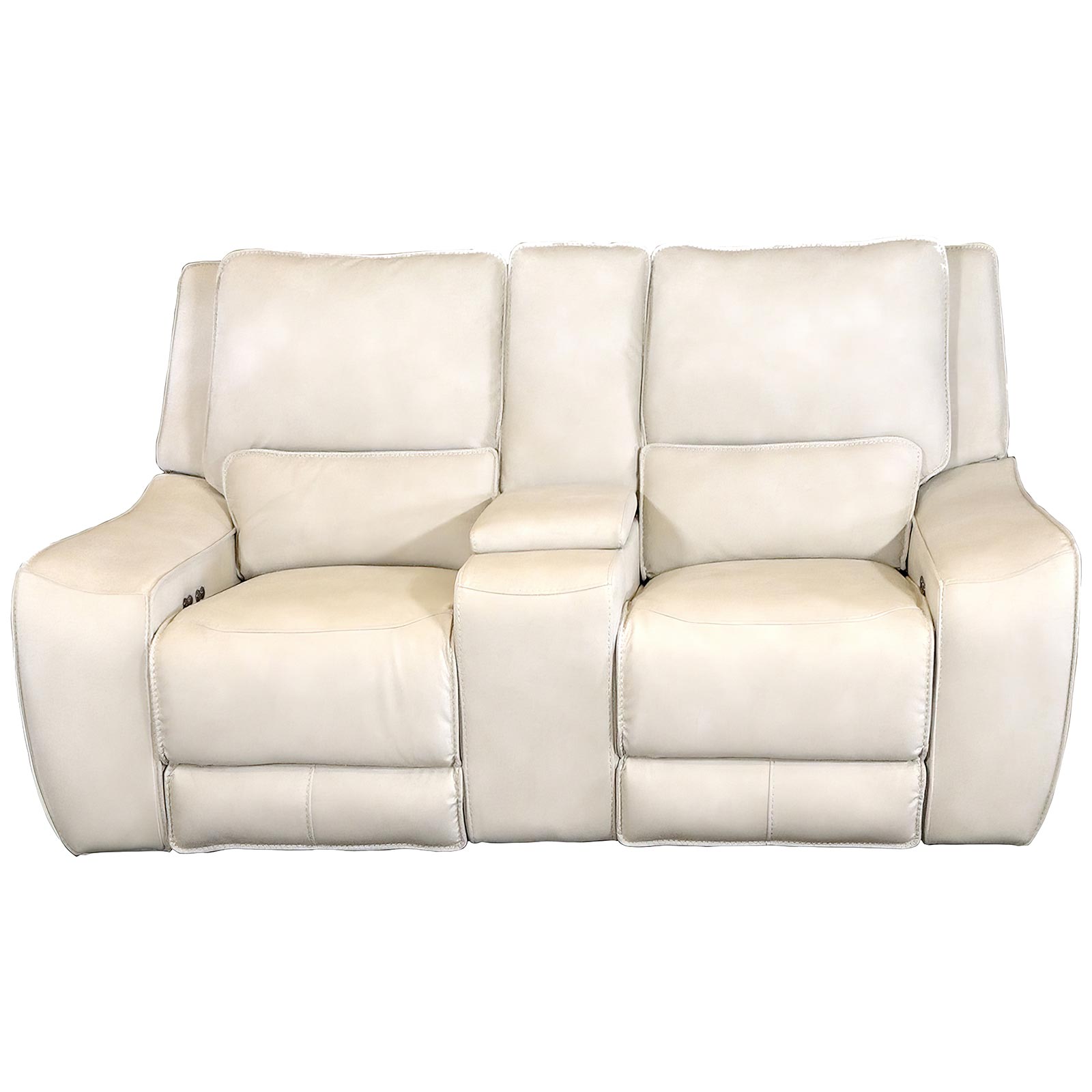 cream leather loveseat recliner