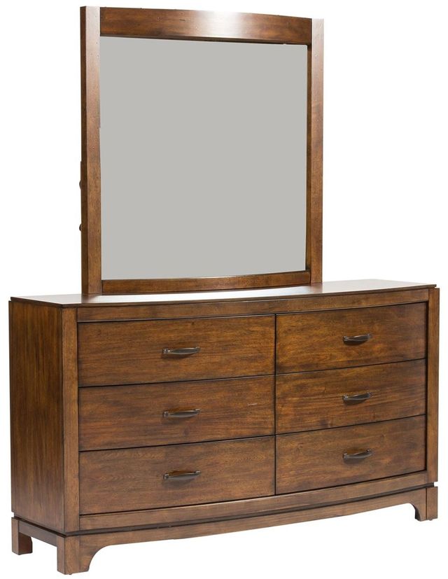 Liberty Furniture Avalon III Pebble Brown Dresser & Lighted Mirror 1