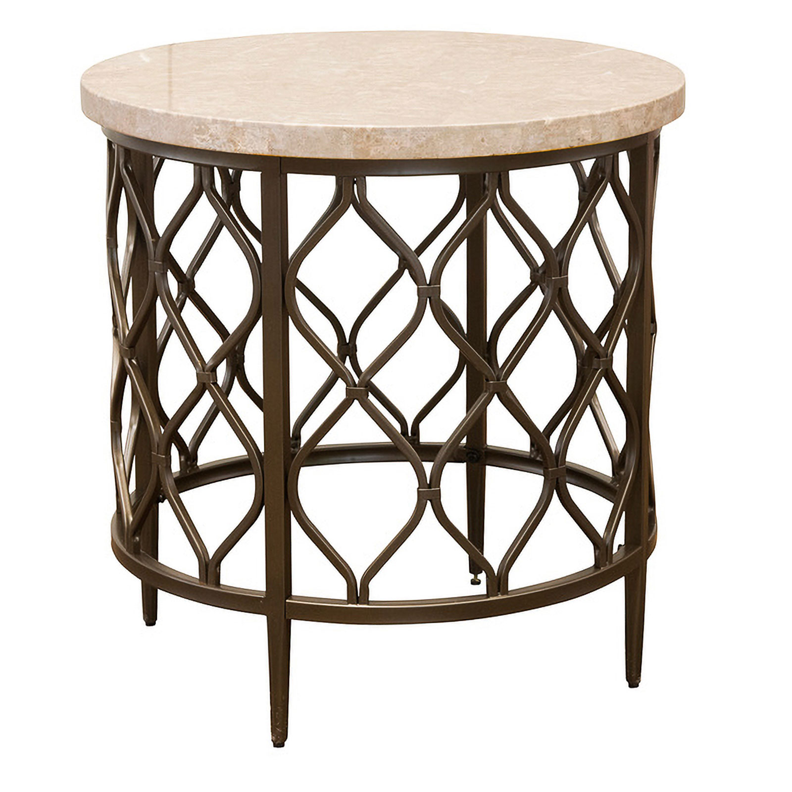 Round stone accent table