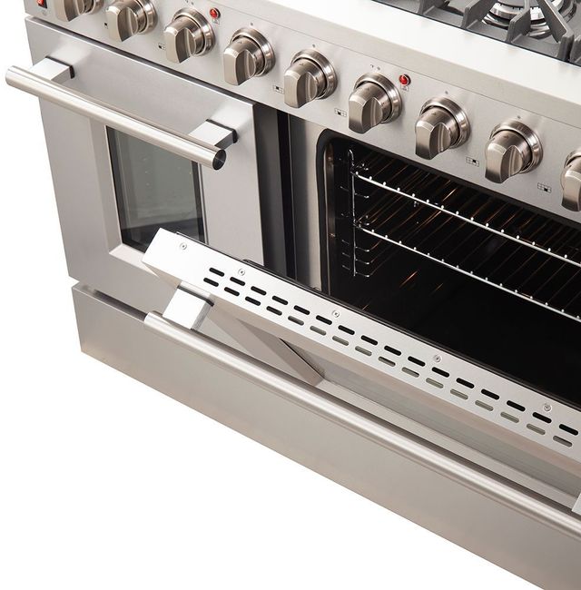 FORNO® Alta Qualita 48" Stainless Steel Pro Style Dual Fuel Natural Gas Range 9