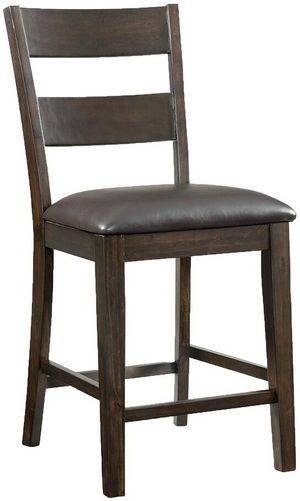 Elements International Mango Dark Brown/Dark Gray Counter Side Chair