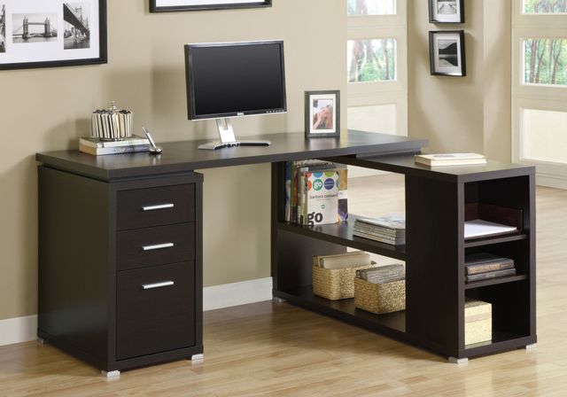 Monarch Specialties L-Shaped Computer Desk Brown