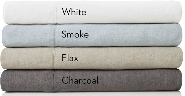 Malouf® Woven™ French Linen Smoke Queen Sheet Set 2
