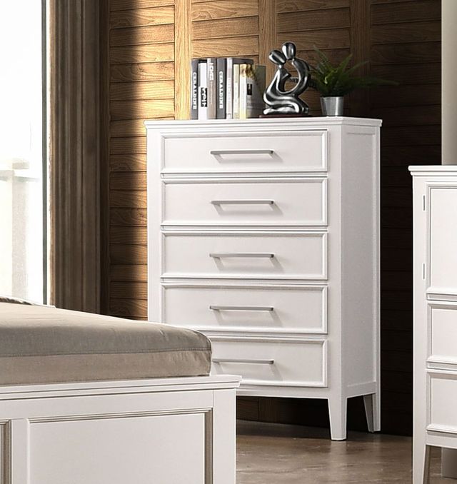 New Classic® Furniture Andover 4 Piece White Queen Panel Bedroom Set-4
