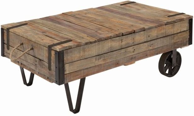 Kincaid® Modern Classics Brown Industrial Cart Cocktail Table with Black Base-0
