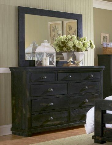 Progressive® Furniture Willow Distressed Black Dresser 1
