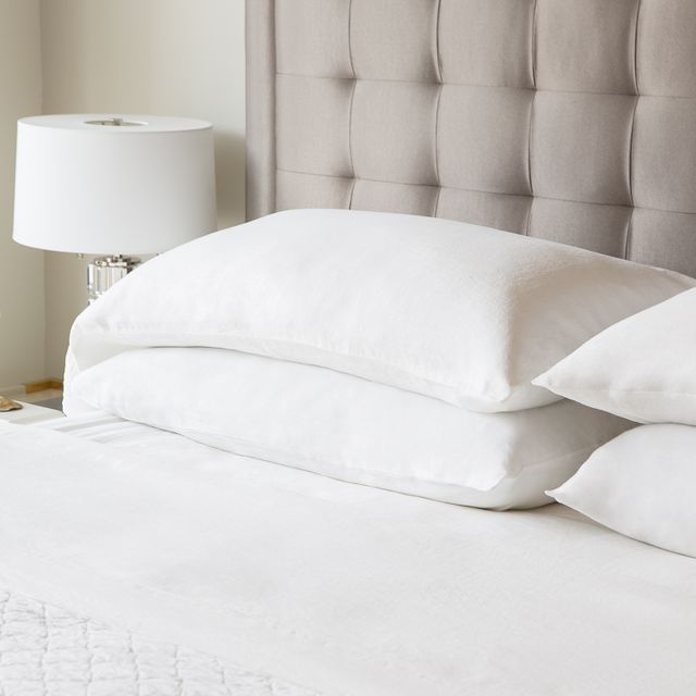 Malouf® Woven™ French Linen White Queen Pillowcase 4